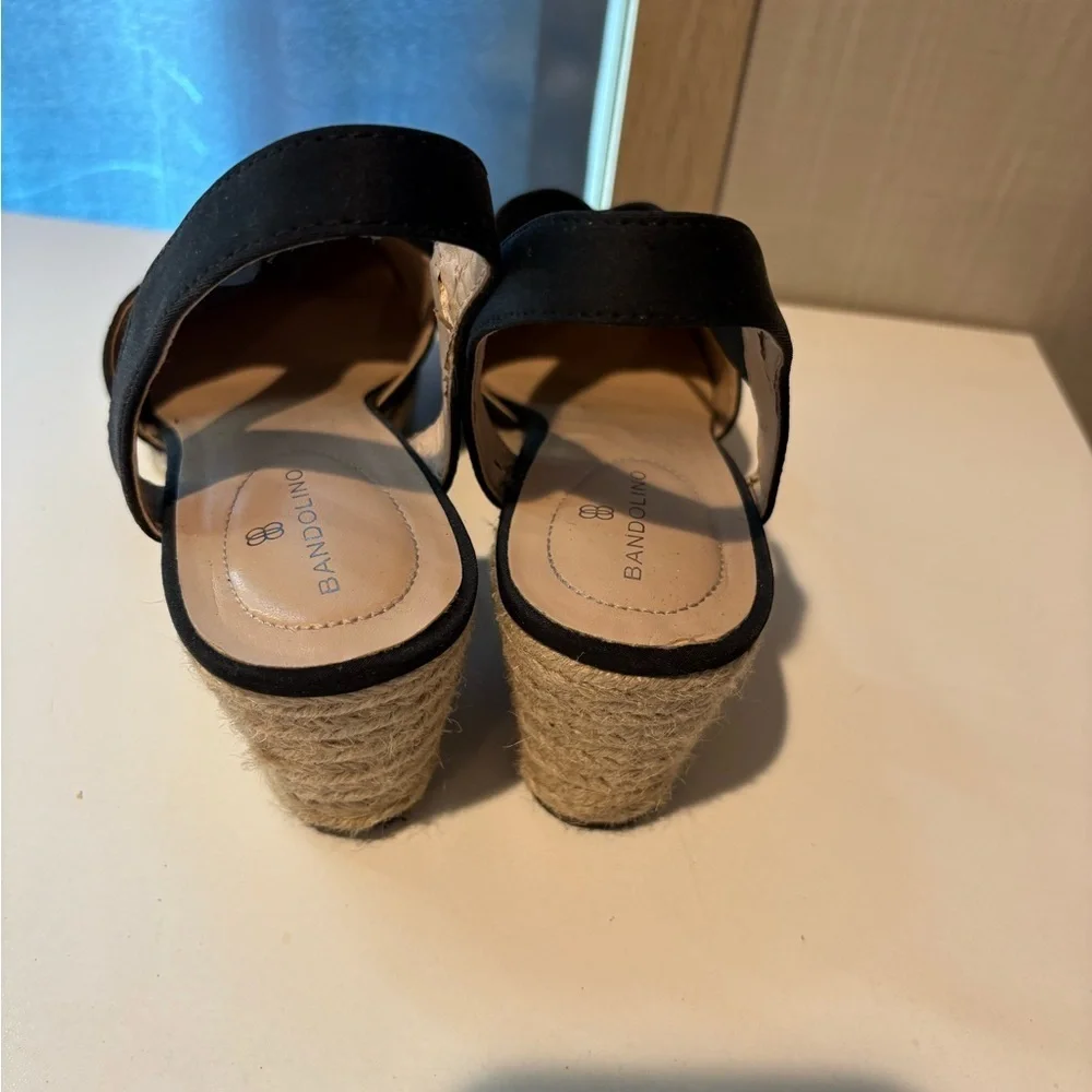 Bandolino Black Espadrille Slingbacks